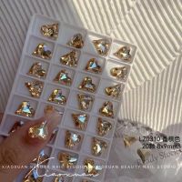 【hot sale】 ﺴ✶♟ B50 【20 Pieces】 Manicure Super Flashing Crooked Heart Diamond Jewelry Champagne K9 Loose Nail New Decoration nail art Nail accessories 美甲超闪小歪心钻饰品香槟K9裸钻指甲钻石新款指甲装饰品