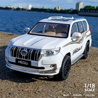 ขนาดใหญ่1:18รถ TOYOTA Prado SUV โมเดลรถอัลลอยของเล่นโลหะรถออฟโรดโมเดลรถจำลองเสียงแสงเด็กของขวัญ