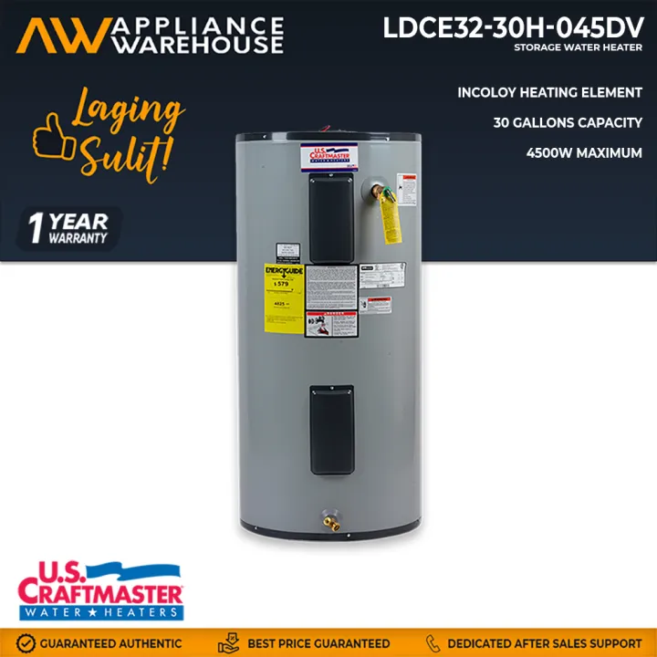 US Craftmaster 30 Gallons Storage Water Heater (Grey) Dual Heating