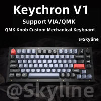 Keychron V1ปุ่ม QMK ประกอบเต็มตัว RGB แบบถอดเปลี่ยนได้ชนิด C คีย์บอร์ดแบบกลไกกำหนดเองสวิตช์แบบมีสาย Keychron K Pro สวิตช์ Double-Shot ปุ่มกด PBT  OSA