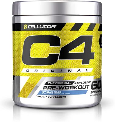 Cellucor C4 Original (60 Servings) Pre Workout Powder ICY Blue Razz  Vitamin C for Immune Support | Sugar Free Preworkout Energy for Men &amp; Women 150mg Caffeine + Beta Alanine + Creatine เพิ่มแรง พลัง ก่อนออกกำลังกาย