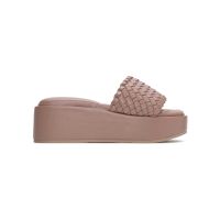 SHU PALETTE SOFT 2" SQUARE WOVERY WEDGES - NUDE PINK รองเท้าแตะ