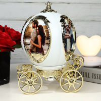 Custom High-End Creative Pumpkin Car Photo Frame Music Box Fashion Children Rotating Music Box Photo Frame For Parents Gift