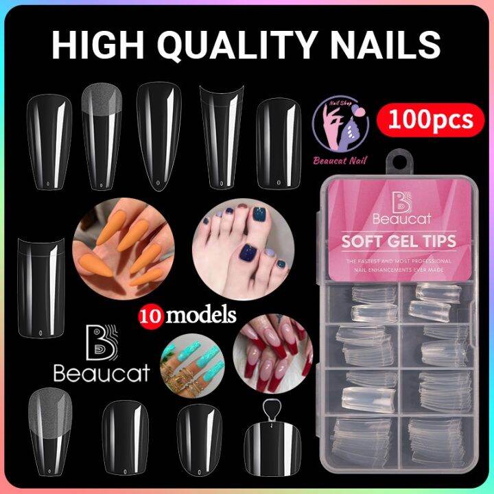 100Pcs/500Pcs Fake Nails for Women Wearable Nail Art Fake Nail Set ...