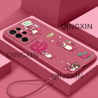 เคสลายการ์ตูนอะนิเมะน่ารักขอบสี่เหลี่ยมเคสโทรศัพท์พิเศษสำหรับ Samsung S21ดีไซน์ TPU อ่อนลายการ์ตูนเคสนิ่มที่ได้รับความนิยมขอบตรงฟรีสายคล้อง