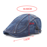 ปรับ Denim Beret หมวกสำหรับผู้ชายผู้หญิง Casual Unisex กางเกงยีนส์ Beret หมวกสีทึบ Newsboy หมวกฤดูใบไม้ผลิฤดูใบไม้ร่วงหมวกผู้ชาย Winter