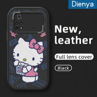 เคส Dienya สำหรับ Xiaomi Poco M4 Pro 5G Redmi Note 11T 5G Note 11S 5G เคสการ์ตูนน่ารัก Hello Kitty Cat ดีไซน์ใหม่นิ่มเคสโทรศัพท์หนังนิ่มป้องกันกล้องคลุมทั้งหมดเคสกันกระแทกขอบสี