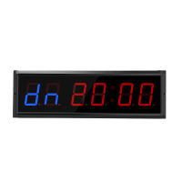 3 inch LED Programmable Large Interval Gym Clock Timer Countdown Clock Stopwatch With Remote control For Home Gym Fitness Workouts 6 digits (Blue &amp; Red Figure Display)