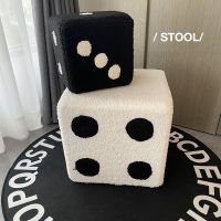 Home Decoration Stool Cashmere Cube Leisure Style Low Shoe Changing Stool For Bedroom Living Room Mobile Furniture 발받침대