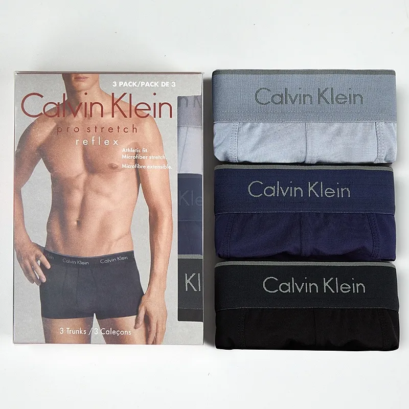 ▫◎ Calvin Klein (3PCS BOX) underwear men's underwear ice silk modal cotton seamless  boxer shorts | Lazada Singapore