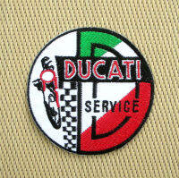 ตัวรีด ติดเสื้อ อาร์มติดเสื้อ โลโก้ ตรา ยี่ห้อ มอเตอร์ไซค์ Motorbike Ducati Patch ดูคาติ ดูคาตี้  สำหรับตกแต่งเสื้อผ้า big bike