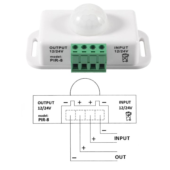 dc-12v-24v-8a-12-volt-motion-sensor-switch-led-light-strip-automatic-pir-sensor-led-motion-sensor-switch