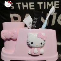 Sanrio Hello Kitty ที่ใส่แปรงสีฟันสำหรับเด็กที่ใส่แปรงสีฟันของเด็กที่ครอบฟันชั้นเก็บของในบ้านอุปกรณ์ประดับตกแต่งในห้องน้ำ