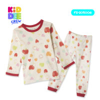 KiddeeCrew ชุดนอนเด็กผู้หญิง ลายแอปเปิ้ล มี 2 สี  Apple girls pajamas   เหมาะสำหรับอายุ 1-8 ปี อ่านก่อนนะครับ(สีแดงกุ้นคอ ซกแขน ซกขา ตกนะครับ) ผ้าดีมาก