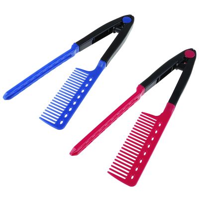 【CC】♈  1 Pc V Type Design Hair Comb Folding Sort Out Pink / Modeling Hairdresser Combs Styling