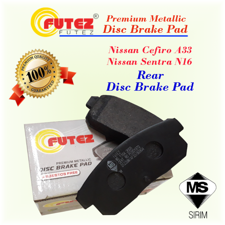 Nissan Cefiro A33 and Nissan Sentra N16 Rear Futez Disc Brake Pad Lazada