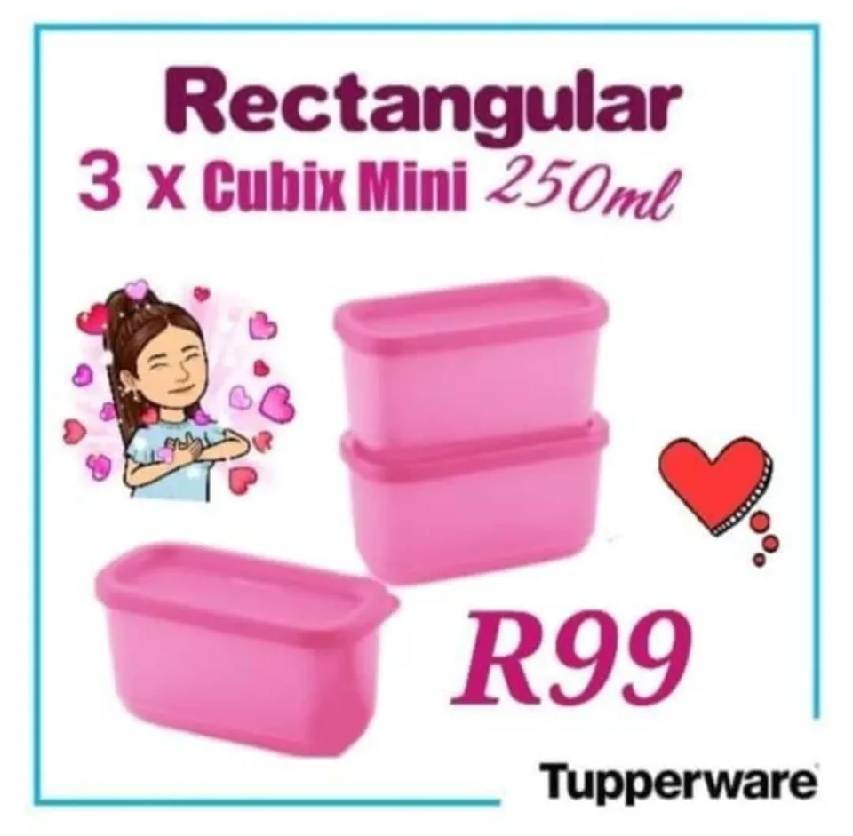 Tupperware Cubix Rectangular Small 250ml/ Small Container/ Food
