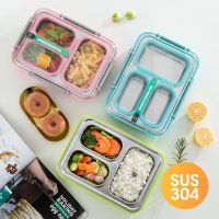 KL กล่องข้าวเก็บอุณภูมิ กล่องข้าวสแตนเลสเก็บอุณหภูมิ 3-4 ช่อง มีให้เลือก2สี กล่องข้าว กล่องอาหาร
