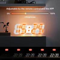 LED Smart Digital Clock Clock Wall White Clock Hanging Wall