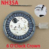 【YF】 Japan Original NH35/NH35A Mechanical Movement 6 o clock crown Black Date Automatic Watch Movt Replace Kit High Accuracy 2022