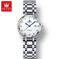 OLEVS 5575 Waterproof Women Wristwatch Stainless Steel Band Quartz Fashion Watches For Women Calendar