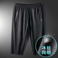 CODyx648 ?Ready stock?mens running shorts Breathable Shorts Mens Ice Silk Cropped Pants Sports Fitness Casual Thin pull up bar Mesh Pants