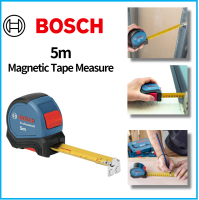 Bosch Professional สายวัด5ม. (ใช้งานด้วยมือเดียวคลิปหนีบเข็มขัดตะขอแม่เหล็กสองปุ่มหยุดเทปเหล็กไนล่อน27มม.)