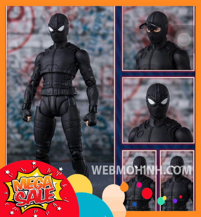 ?GIÁ HỦY DIỆT? Mô Hình Người Nhện Spider Man Far From Home Black Stealth  Suit SHF . Figuarts Full Box 