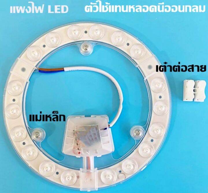 แผงไฟแม่เหล็ก-แผ่นชิปเพดาน-ไฟเพดาน-วงจรแอลอีดีกลม-led-18w-แสงขาว-แสงวอร์ม