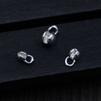 5pcs/lot 100  925 Sterling Silver Crimp Beads End Caps Fit 3mm 3.5mm 4.5mm Leather Cords Clasp Connectors DIY Jewelry Making 【hot】d25bil