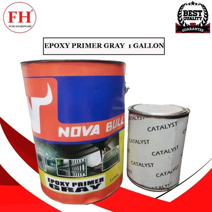 Warnerasa New NOVA BULL Epoxy Primer Gray with Catalyst 1 GALLON (3