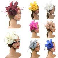 【cw】 FashionLadiesHandmade Fascinator FeatherTop Hat Hair Clip Bride WeddingCap