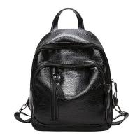 High Quality PU Leather Women Backpack Fashion Solid School Bags For Teenager Girls Casual Women Black Backpacks