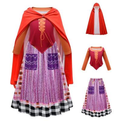 Child Mary Sanderson Cosplay Costume Women Dress Halloween Carnival Party Costumes Witch Dress Up Accessories For Kids Girls respectable