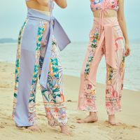 WILDBLUEYONDER - BLOSSOM TIE WAIST PANTS กางเกงขายาวมีเชือกผูกเอว