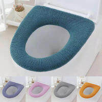 1Pcs ฤดูหนาว Warm Toilet Seat Cover Closestool Mat Washable อุปกรณ์ห้องน้ำถัก Pure สี Soft O-Shape Pad Bidet Cover