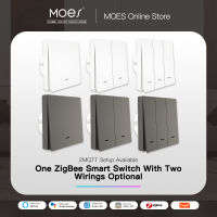 MOES สมาร์ทสวิตช์ไฟ Tuya ZigBee ไม่มีสายกลางไม่มีตัวเก็บประจุที่จำเป็นสมาร์ทชีวิต23วิธีทำงานร่วมกับ A Lexa Home 2Mqtt