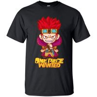 เสื้อยืดแขนสั้น ผ้าฝ้าย พิมพ์ลายการ์ตูน One Piece Wanted Eust สไตล์ญี่ปุ่น วินเทจ สําหรับผู้ชาย