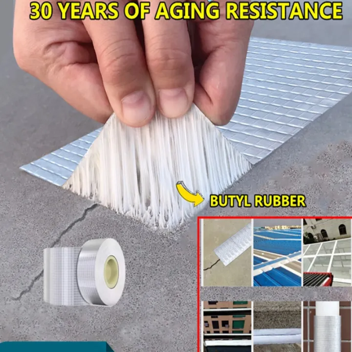 5cm-10cm-5m-multifunction-butyl-waterproof-tape-aluminium-foil-adhesive-tape-crack-repair-anti-leakage-super-waterproof-tape