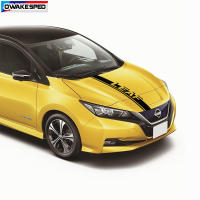 Racing Sport Stripes Car Hood Bonnet Sticker For Nissan-Leaf Auto Engine Cover Decor Vinyl Decals Exterior Accessories