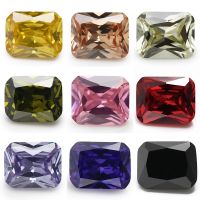 hotx【DT】 Size 3x5mm-10x12mm AAAAA Octangle Cut Color Stone Loose CZ Synthetic Beads Jewelry