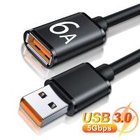 USB แบบถักไนลอน6A 3.0เครื่องพิมพ์กล้องคอมพิวเตอร์สายข้อมูลแฟลชไดรฟ์สองหัวความเร็วสูงสูงแบบตัวผู้ไปยังตัวเมียสายพ่วง1ม./1.5ม