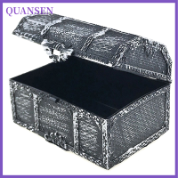 QUANSEN Retro Plastic Pirate Treasure Box คริสตัลอัญมณีเครื่องประดับกล่องจัดเก็บ