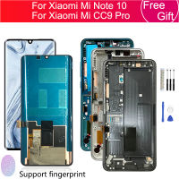 Original Amold สำหรับเหมาะสำหรับ Xiao Mi Mi Note 10จอแสดงผล Lcd Touch Screen Assembly Digitizer สำหรับ Mi Note10 Pro CC9 Pro LCD M1910F 4G กรอบ