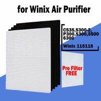 พอดีกับ Winix 115115ชุดองค์ประกอบตัวกรองอากาศ1ตัวกรองอากาศเฮปาตัวกรองอากาศหน้าจอ + 4ตัวกรองคาร์บอนกัมมันต์อะไหล่สำหรับ C535 5300-2 P300