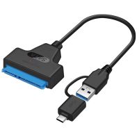 USB3.0สายเคเบิลฮาร์ดดิสก์2 In 1สายสายแปลงสัญญาณ USB C ไปยัง SATA สายฮาร์ดไดรฟ์ชนิด C USB สายข้อมูลฮาร์ดดิสก์