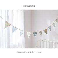Nordic Cotton Floral Triangle Flag Wall Hanging Garland Baby Shower Birthday Party Bunting Banner Kids Room Nursery Oranament