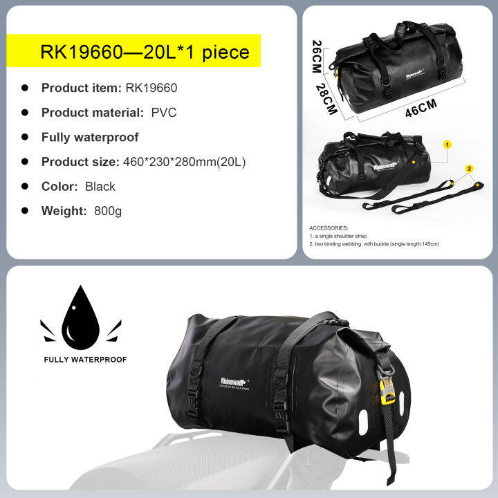 Rhinowalk Motorcycle Cycing Bag Waterproof 40 60l Large Capacity Or 20l Motorcycle Back Tail Bag 9775