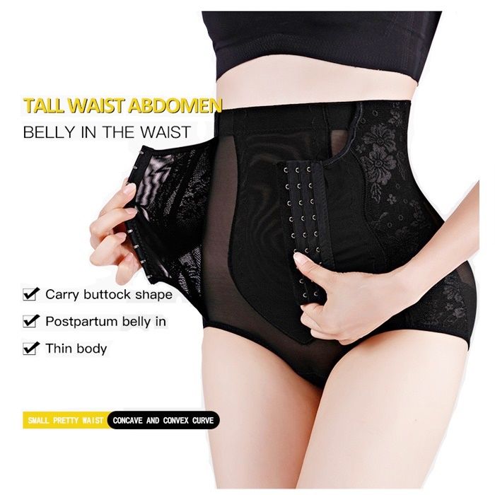 Womens Postpartum Corset Underwear High Waist Tummy Control Panties  Adjustable Hooks Body Shaper