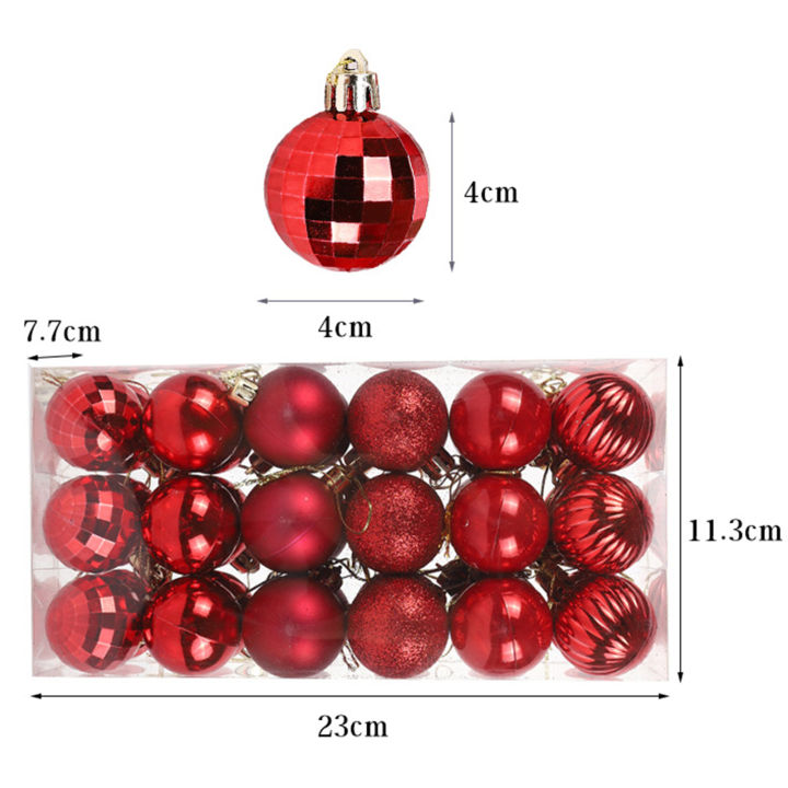 ซันวูด-36pcs-4cm-christmas-tree-color-ball-electroplating-multi-styles-boxed-unbreakable-reusable-scene-layout-plastic-xmas-party-decor-hanging-ball-pendant-party-supplies-christmas-ball-reusable